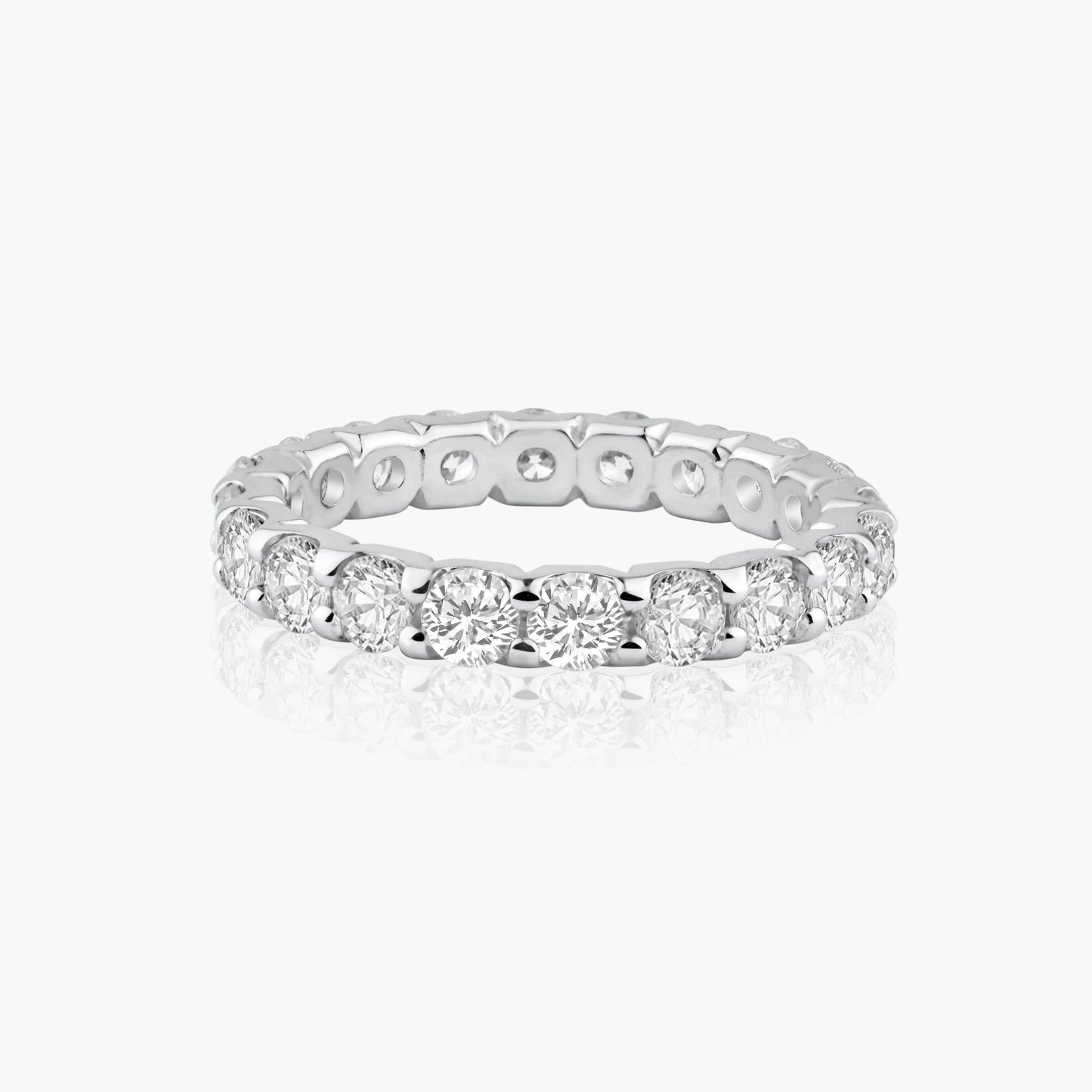 14K White Gold Round Diamond Eternity Ring-R-F447-3.0RMC