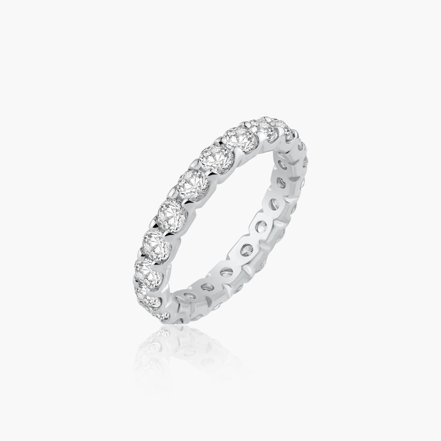 14K White Gold Round Diamond Eternity Ring-R-F447-3.0RMC