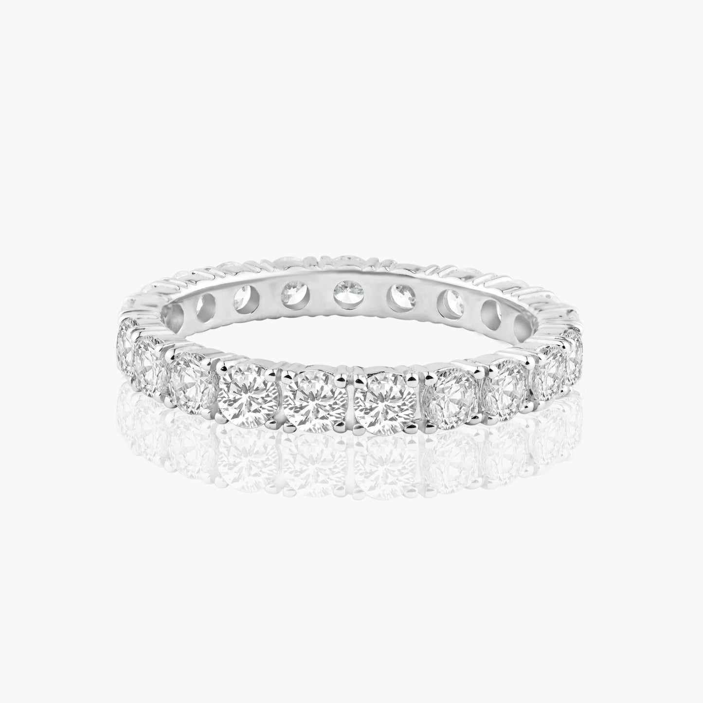 14K White Gold Round Diamond Eternity Ring-R0576001