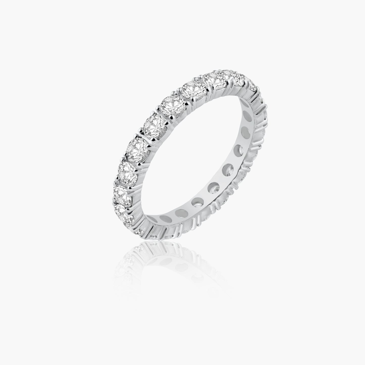 14K White Gold Round Diamond Eternity Ring-R0576001