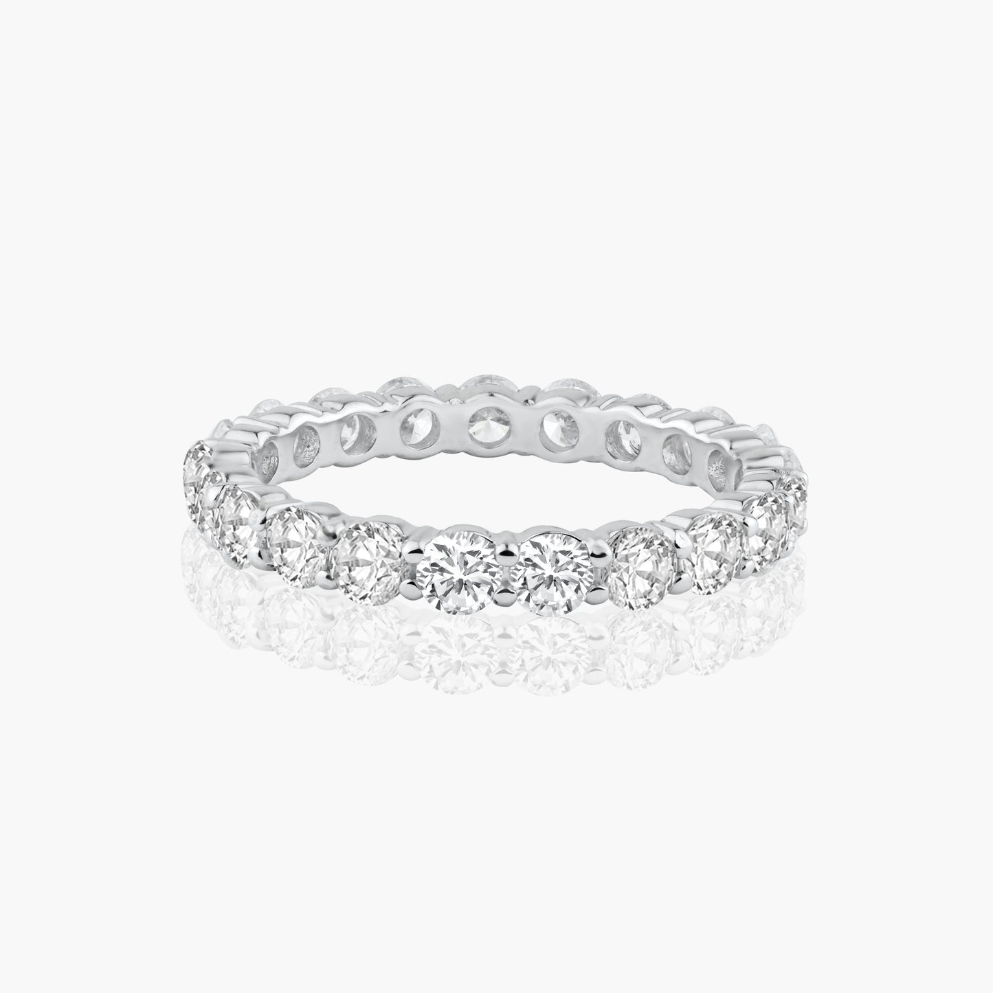 14K White Gold Round Diamond Eternity Ring-R05760DAB