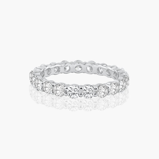 14K White Gold Round Diamond Eternity Ring-R05760DAB