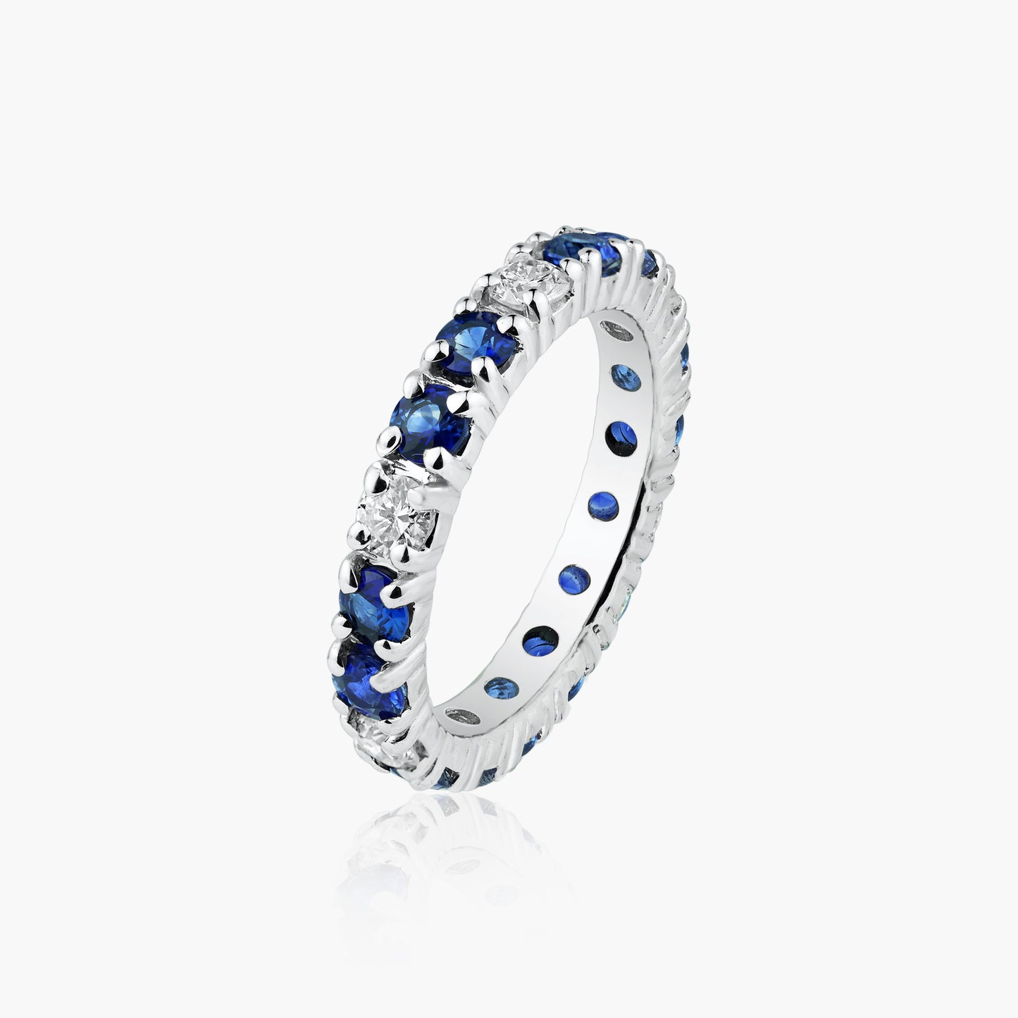 14K White Gold Colored Gemstone Eternity Ring-R05760DAB1