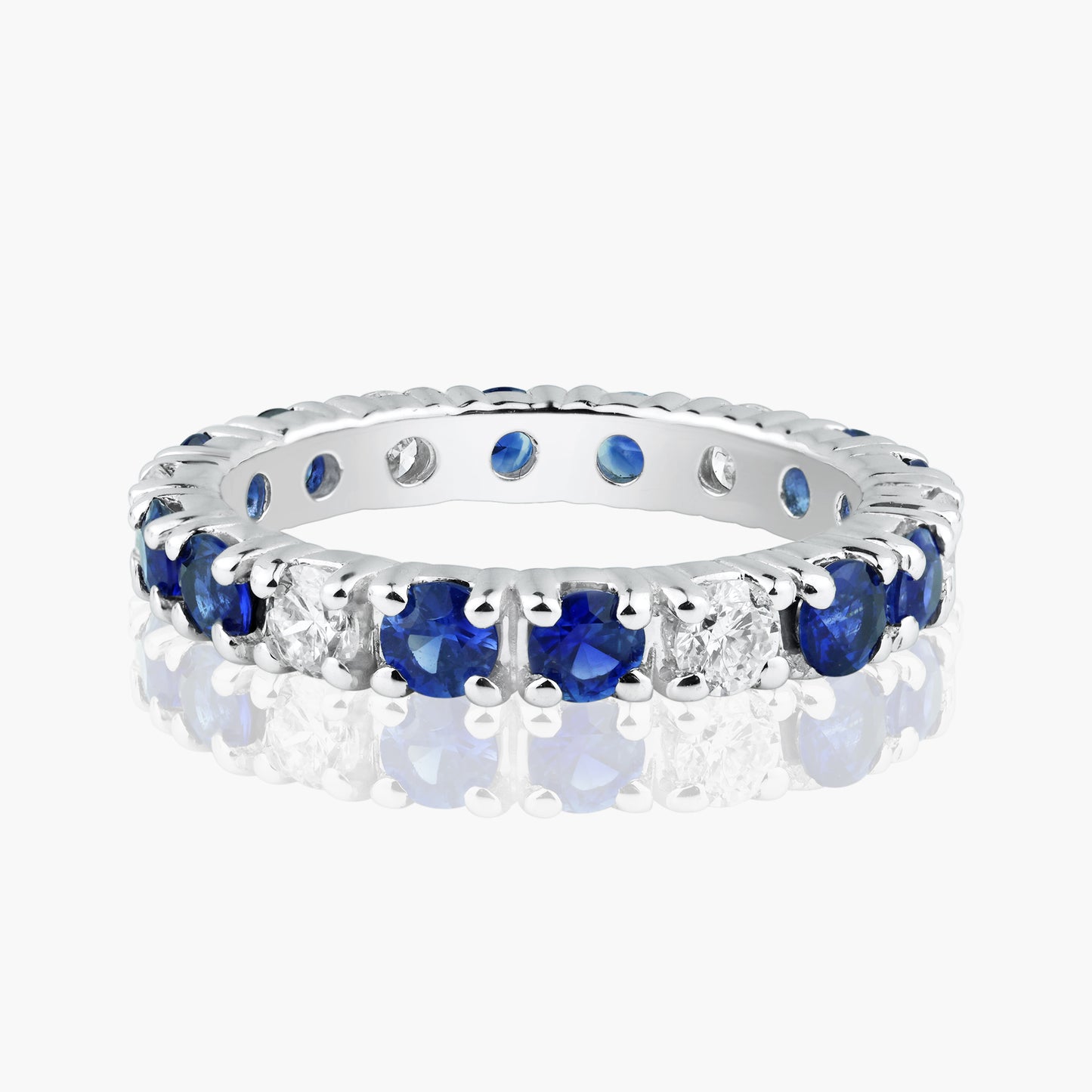 14K White Gold Colored Gemstone Eternity Ring-R05760DAB1