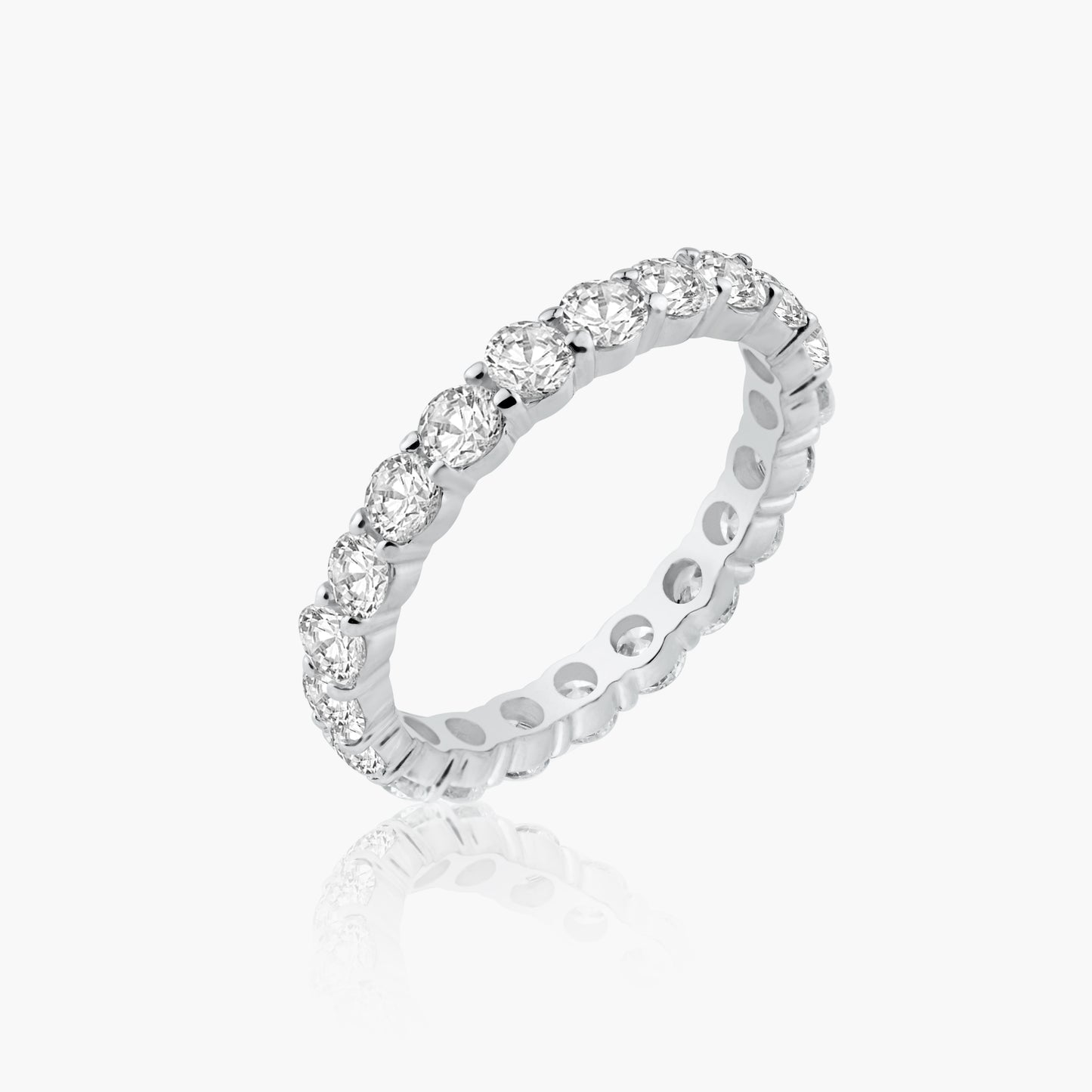 14K White Gold Round Diamond Eternity Ring-R05760DAB