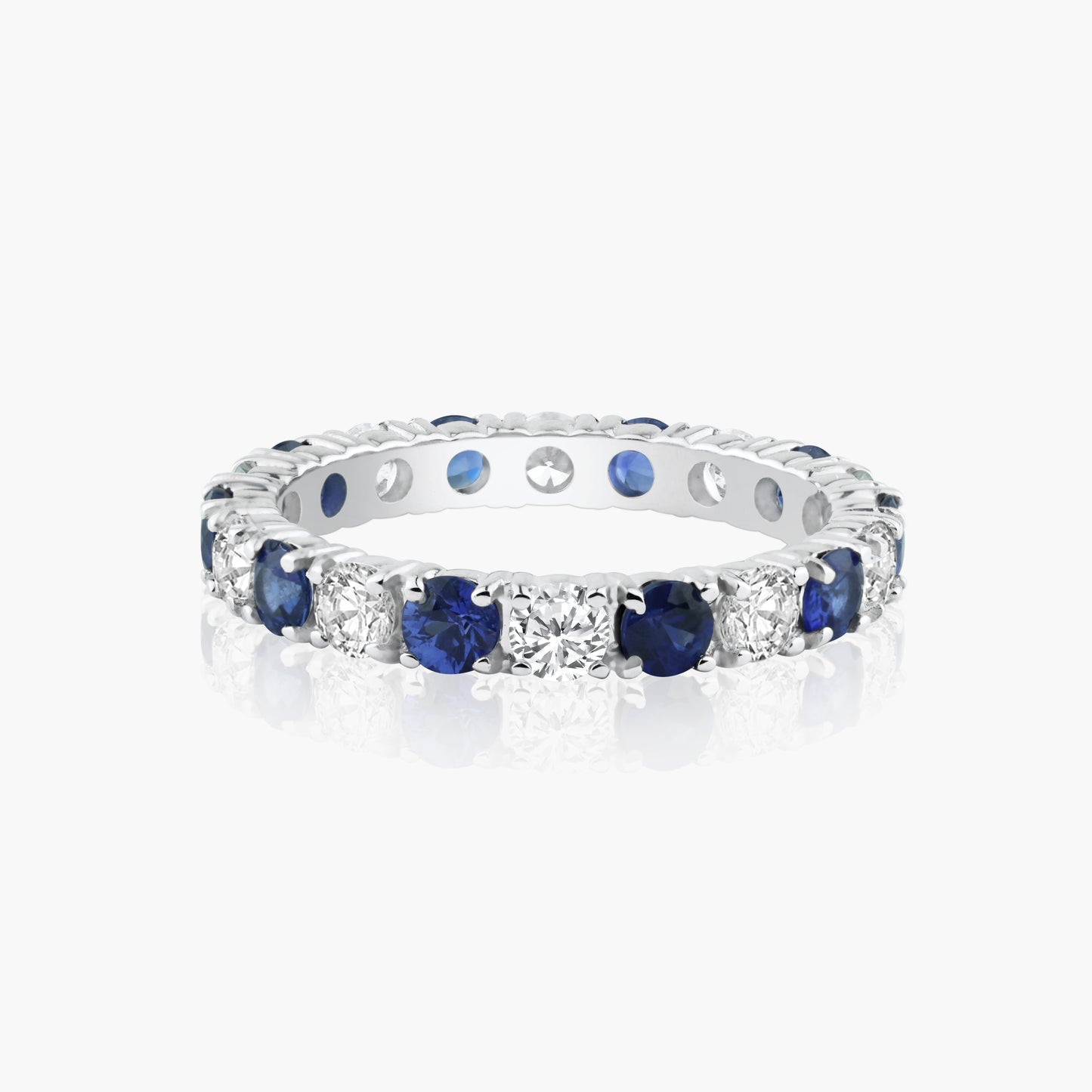 14K White Gold Colored Gemstone Ring-R05760DC-1