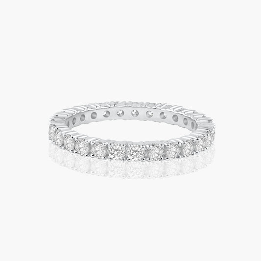 18K White Gold Round Diamond Eternity Band-R05760RX01