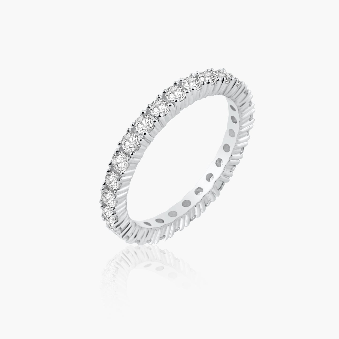 18K White Gold Round Diamond Eternity Band-R05760RX01