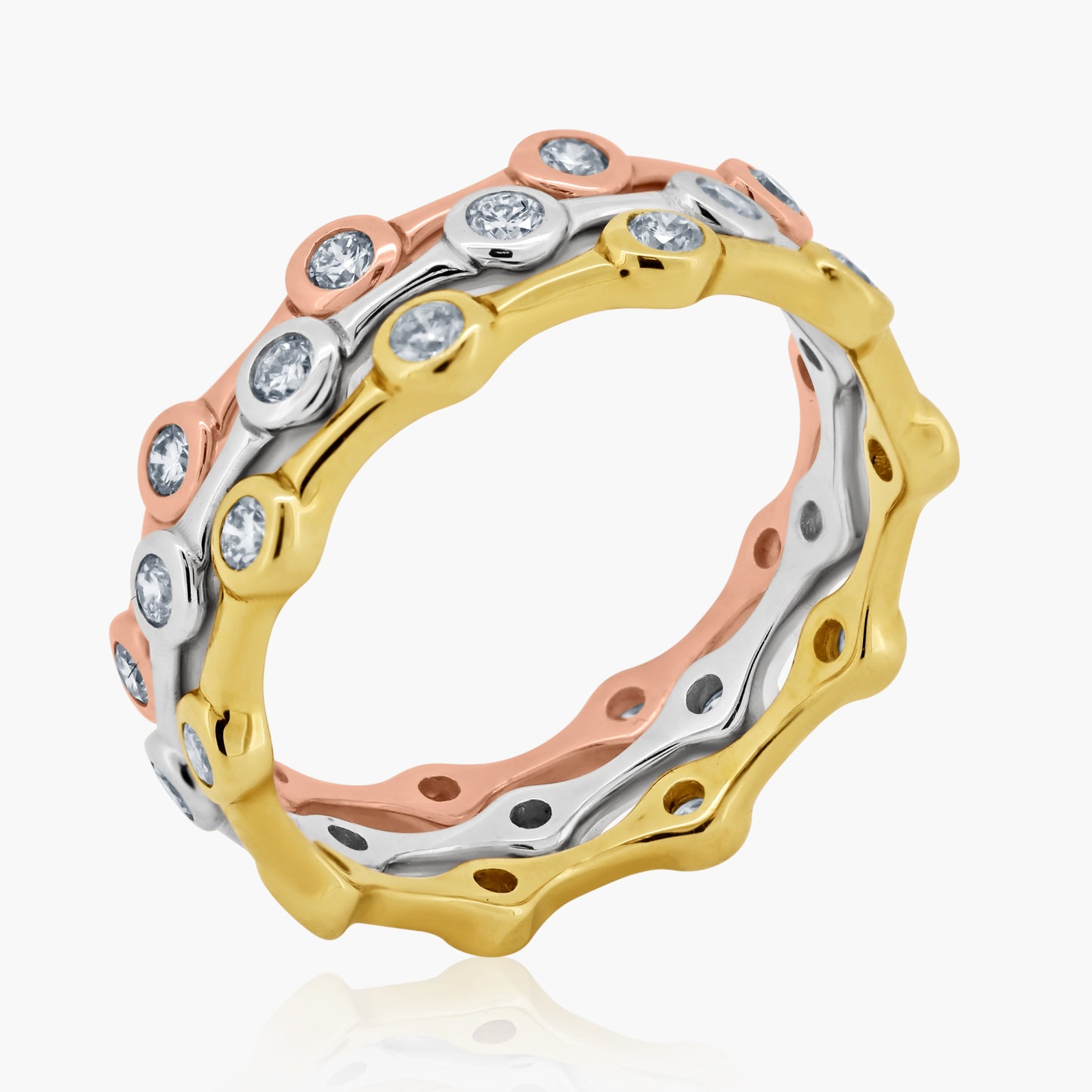 14K Tri Color Stackable Ring (set of 3)-R09752RZ