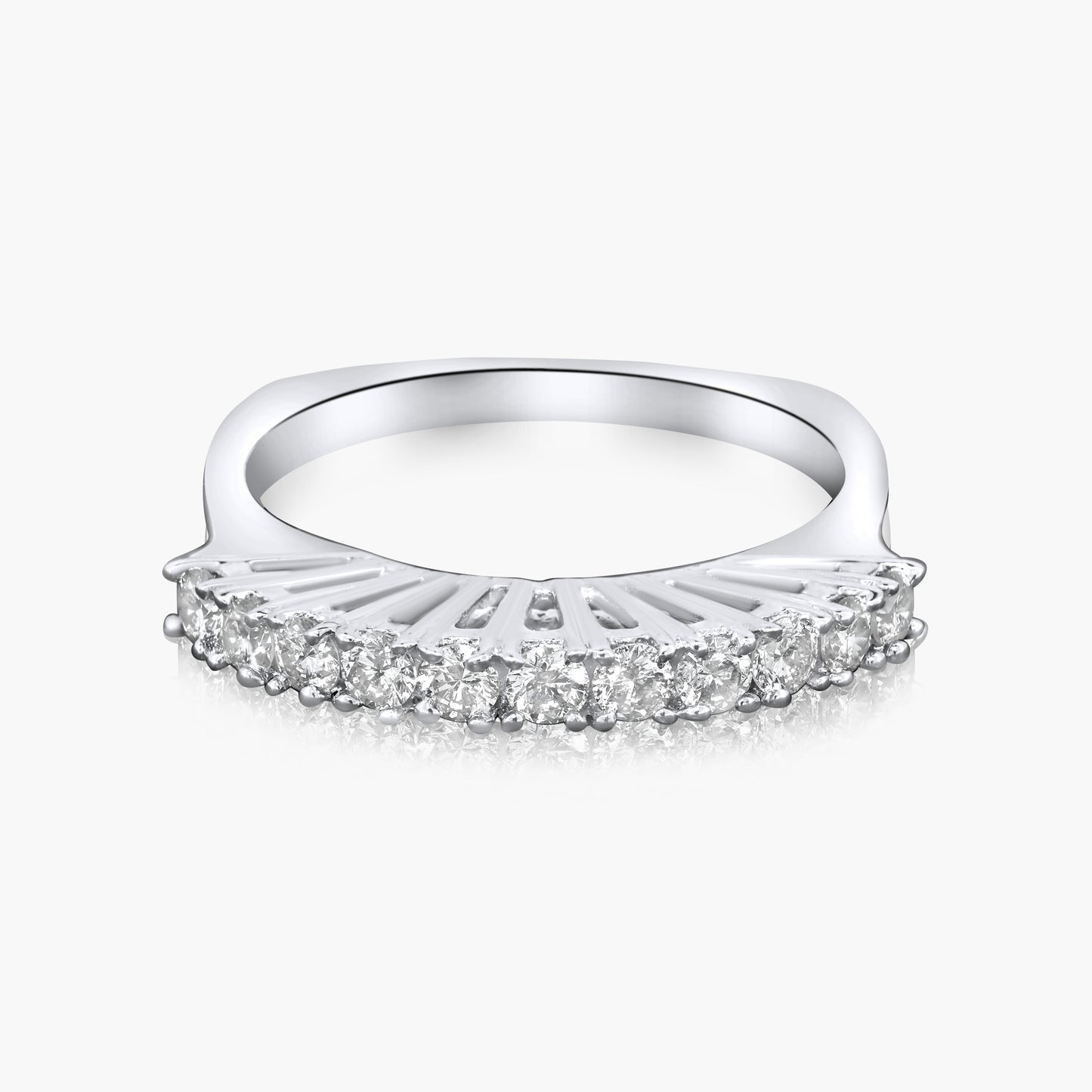 14K White Gold Round Diamond Band-R10127RF