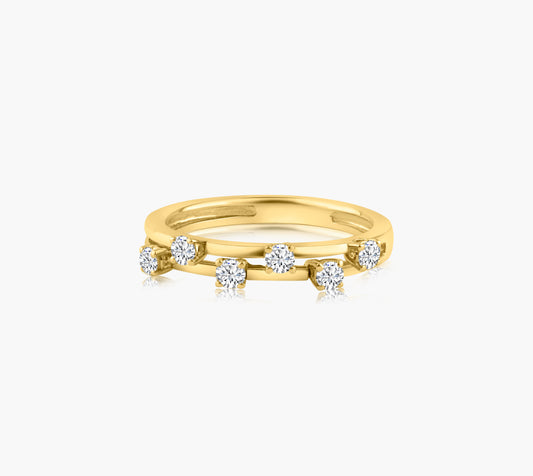 14K Yellow Gold Two Row Stackable Band - R110056AT