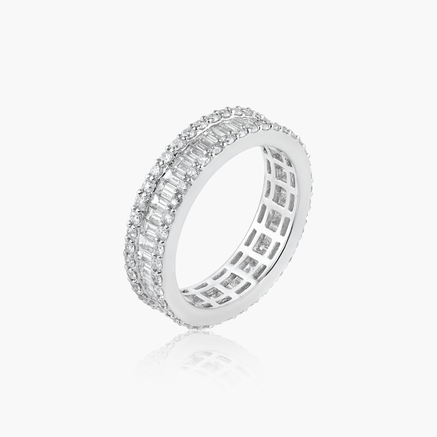 18K White Gold Baguette Eternity Band-R11394A1JK