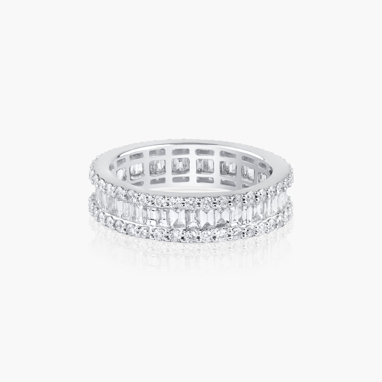 18K White Gold Baguette Eternity Band-R11394A1JK