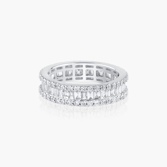 18K White Gold Baguette Eternity Band-R11394A1JK