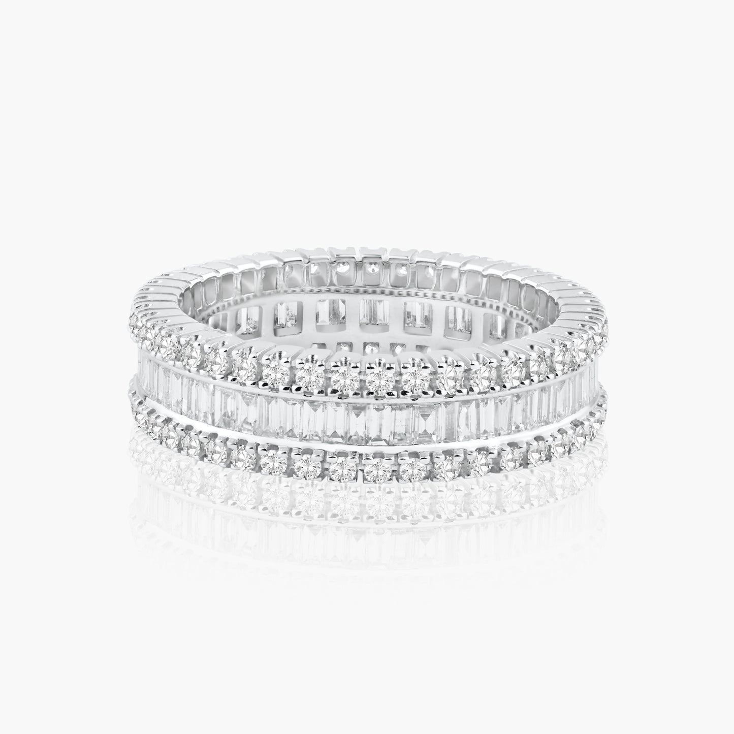 14K White Gold Baguette Band-R18617