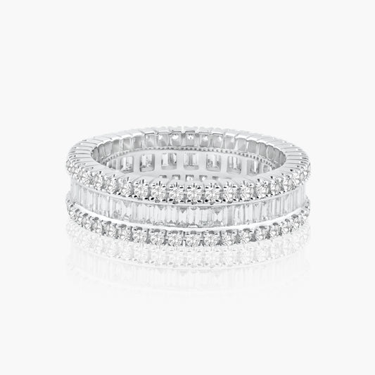 14K White Gold Baguette Band-R18617