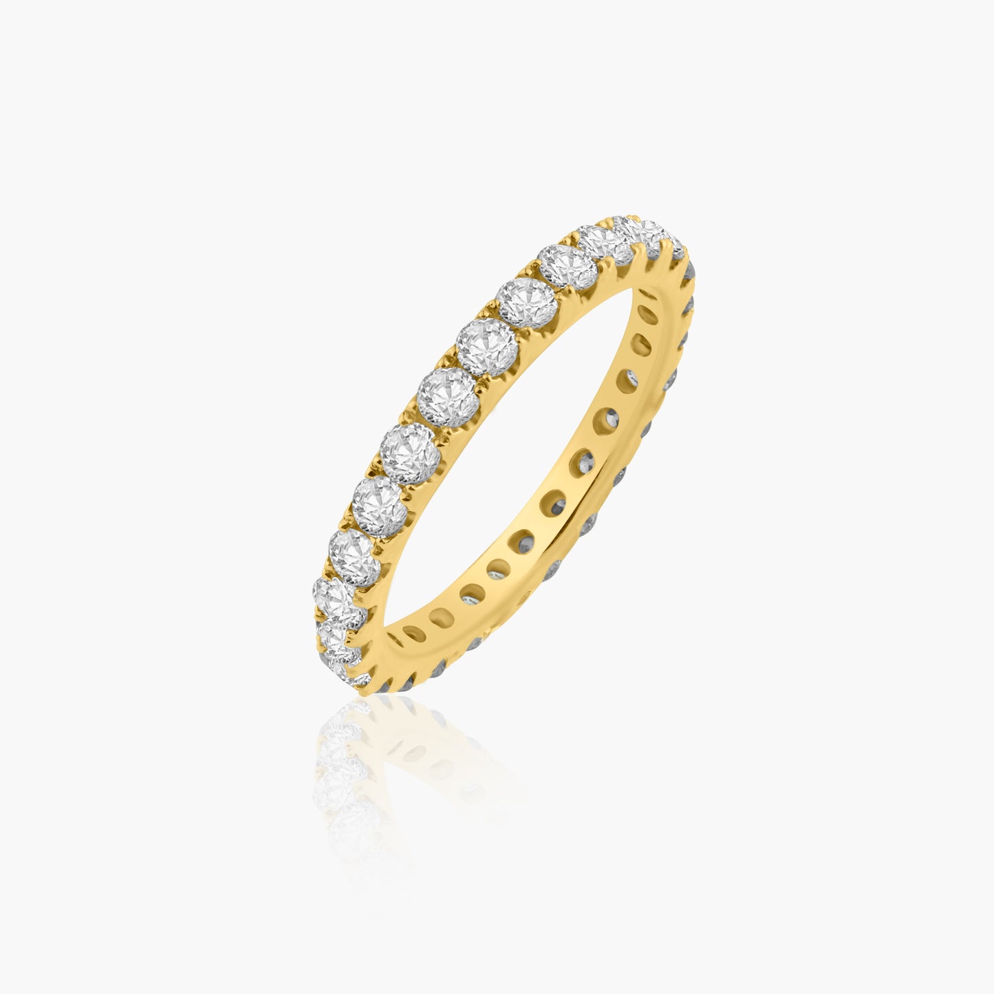 18K Yellow Gold Stackable Ring-R18873DB09