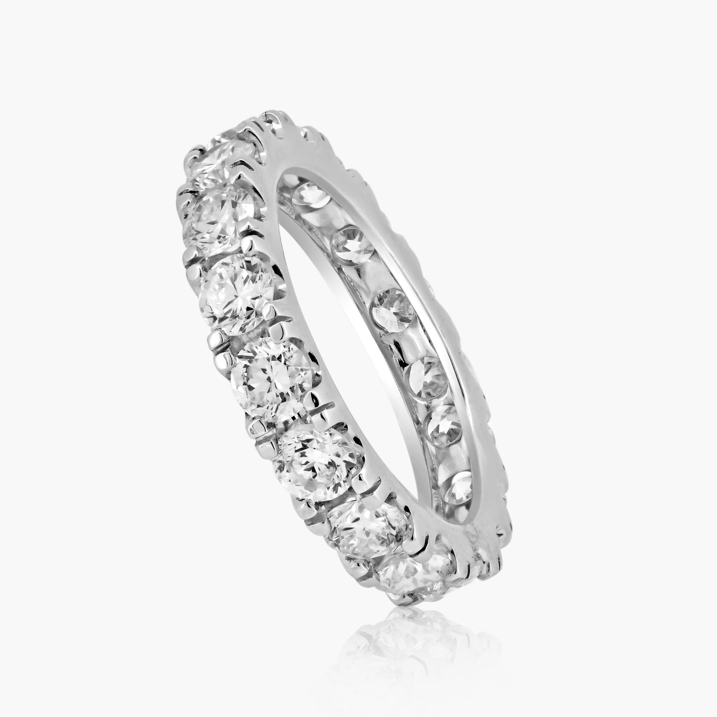 14K White Gold Round Diamond Eternity Band - R18873DGB