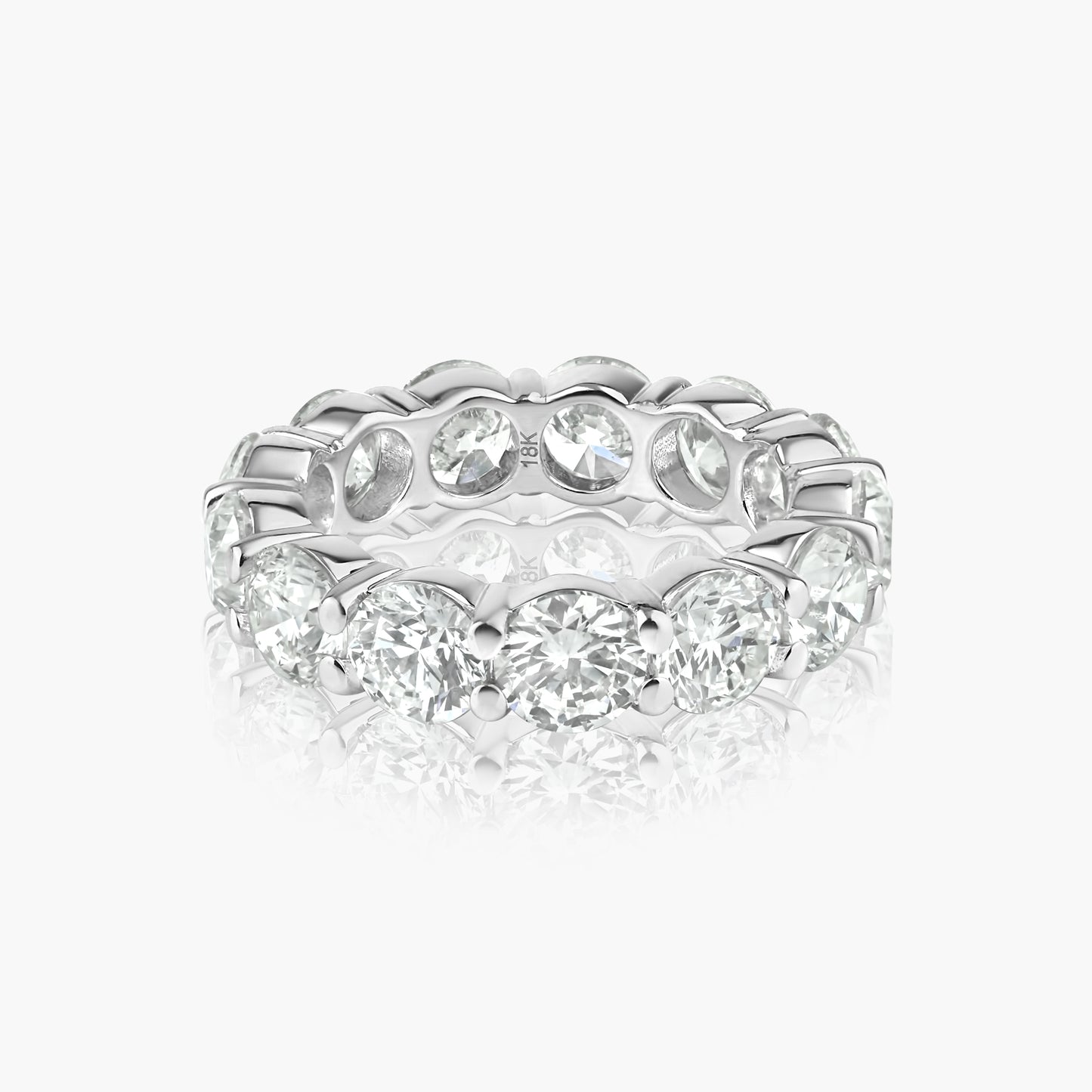 18K White Gold Round Diamond Eternity Band - R19486BBM