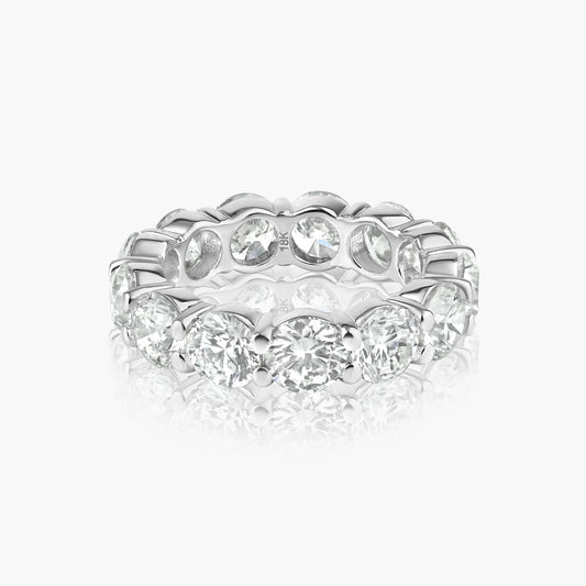 18K White Gold Round Diamond Eternity Band - R19486BBM