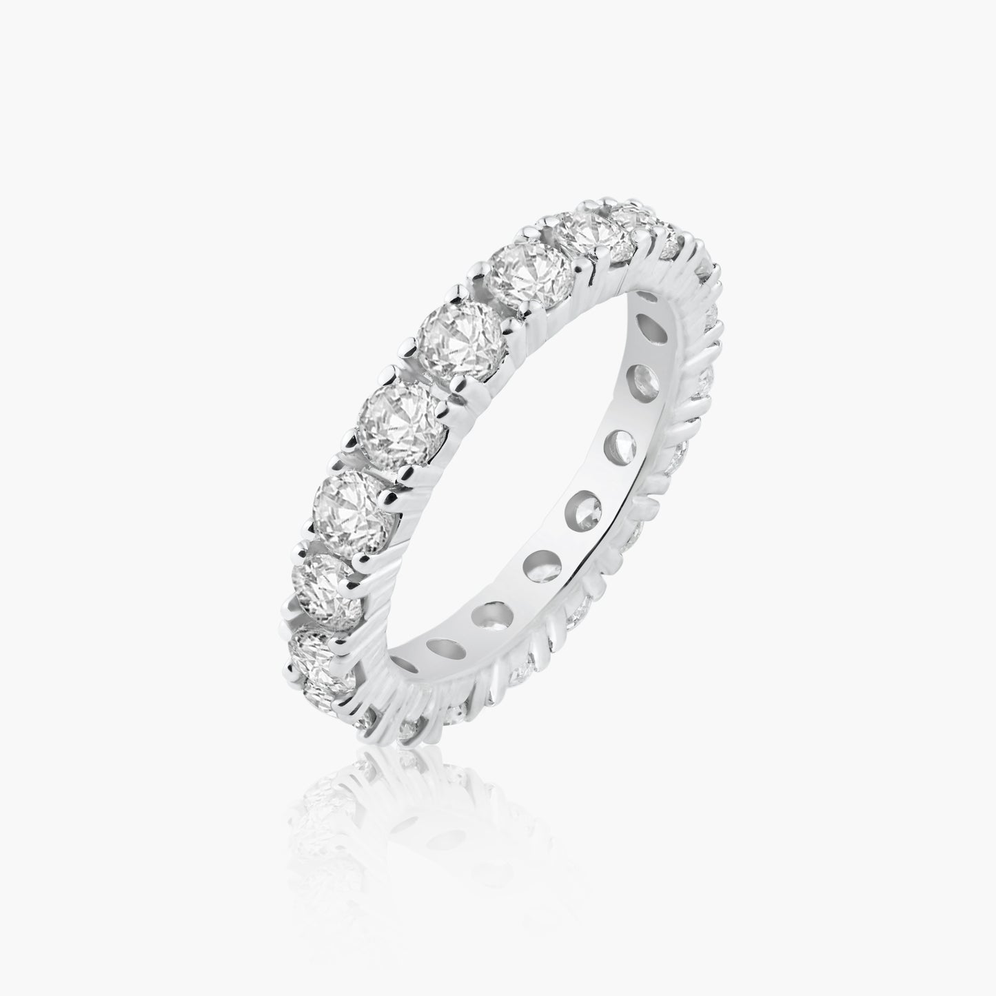 14K White Gold Round Diamond Eternity Band-R19486BX