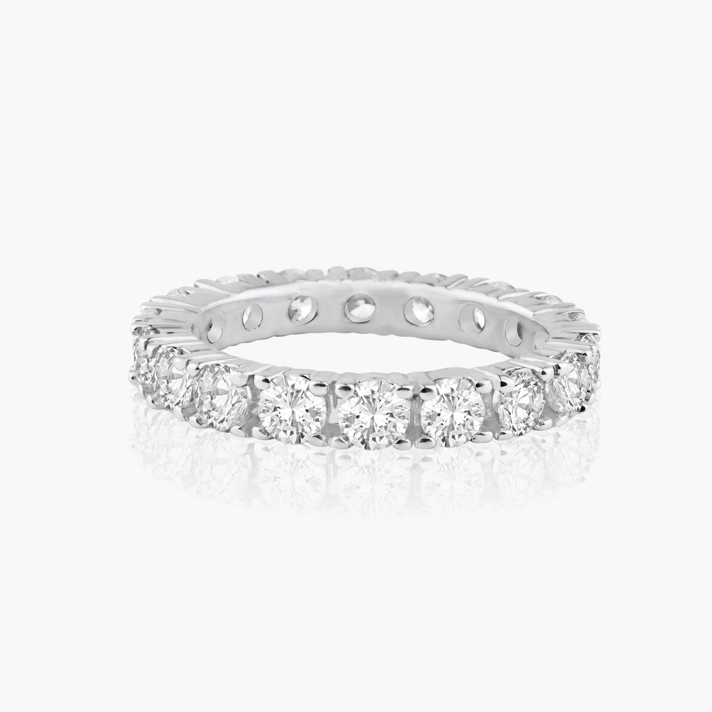 14K White Gold Round Diamond Eternity Band-R19486BX