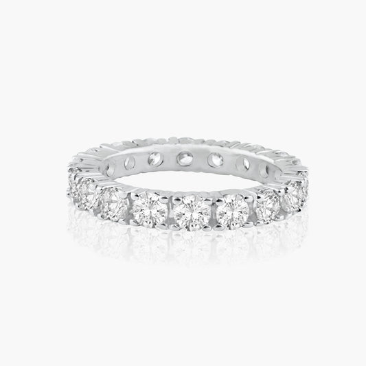 14K White Gold Round Diamond Eternity Band-R19486BX