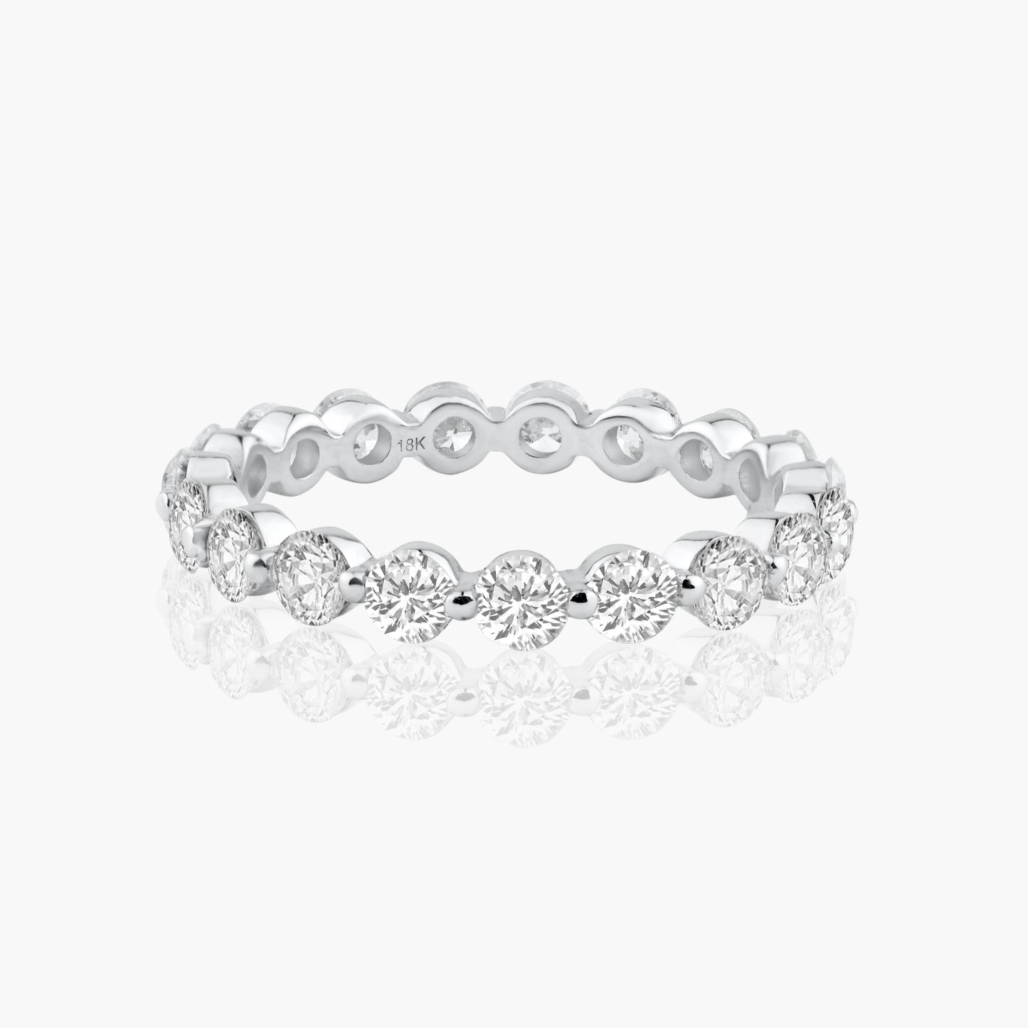 14K White Gold Round Diamond Eternity Band - R19486DA