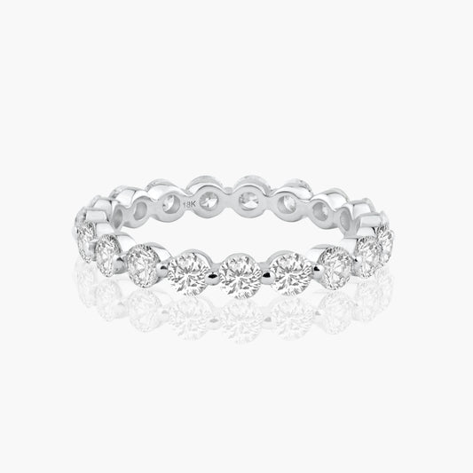 14K White Gold Round Diamond Eternity Band - R19486DA