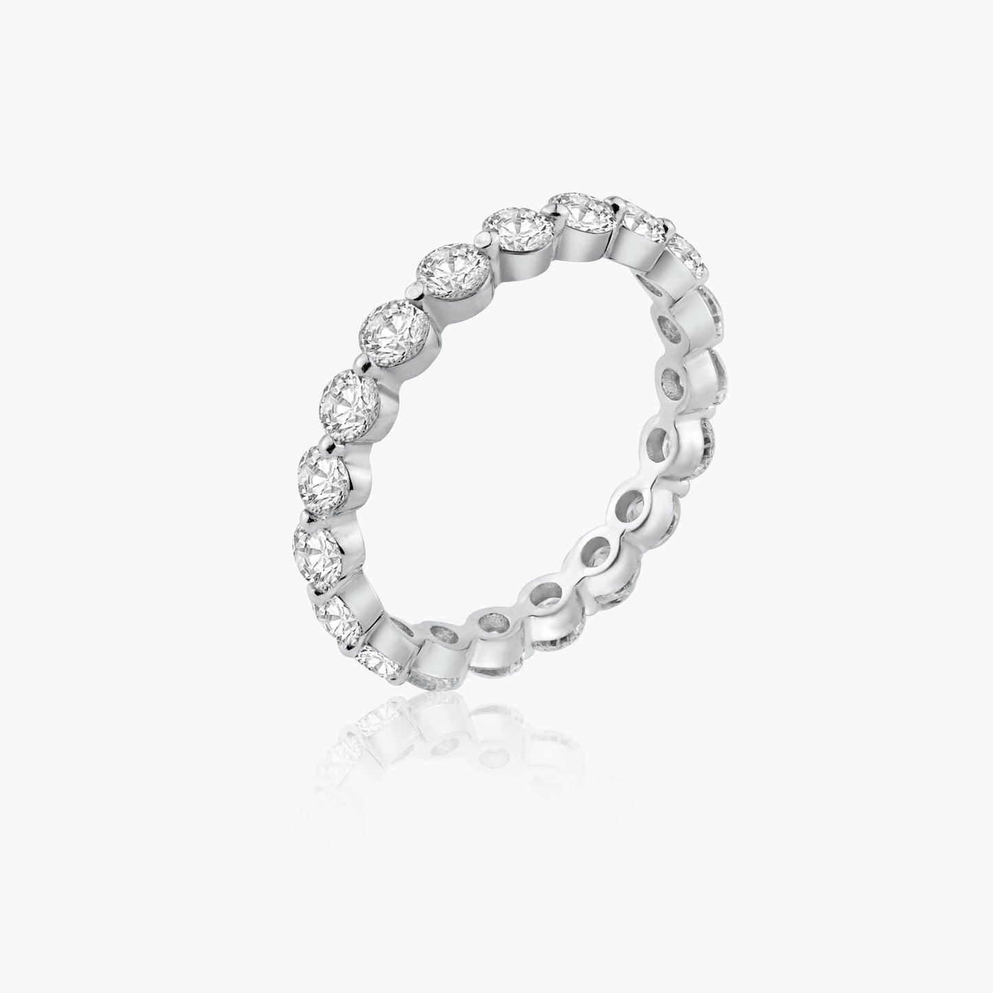 14K White Gold Round Diamond Eternity Band - R19486DA