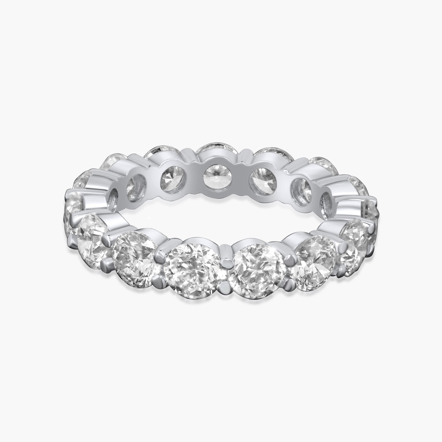 18K White Gold Round Diamond Eternity Band - R19486B