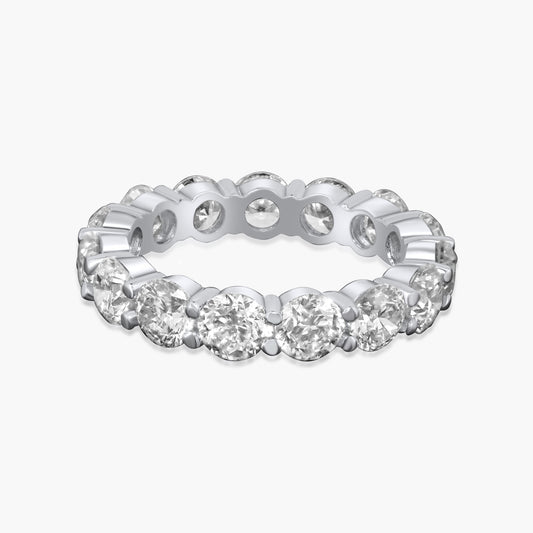 18K White Gold Round Diamond Eternity Band - R19486B