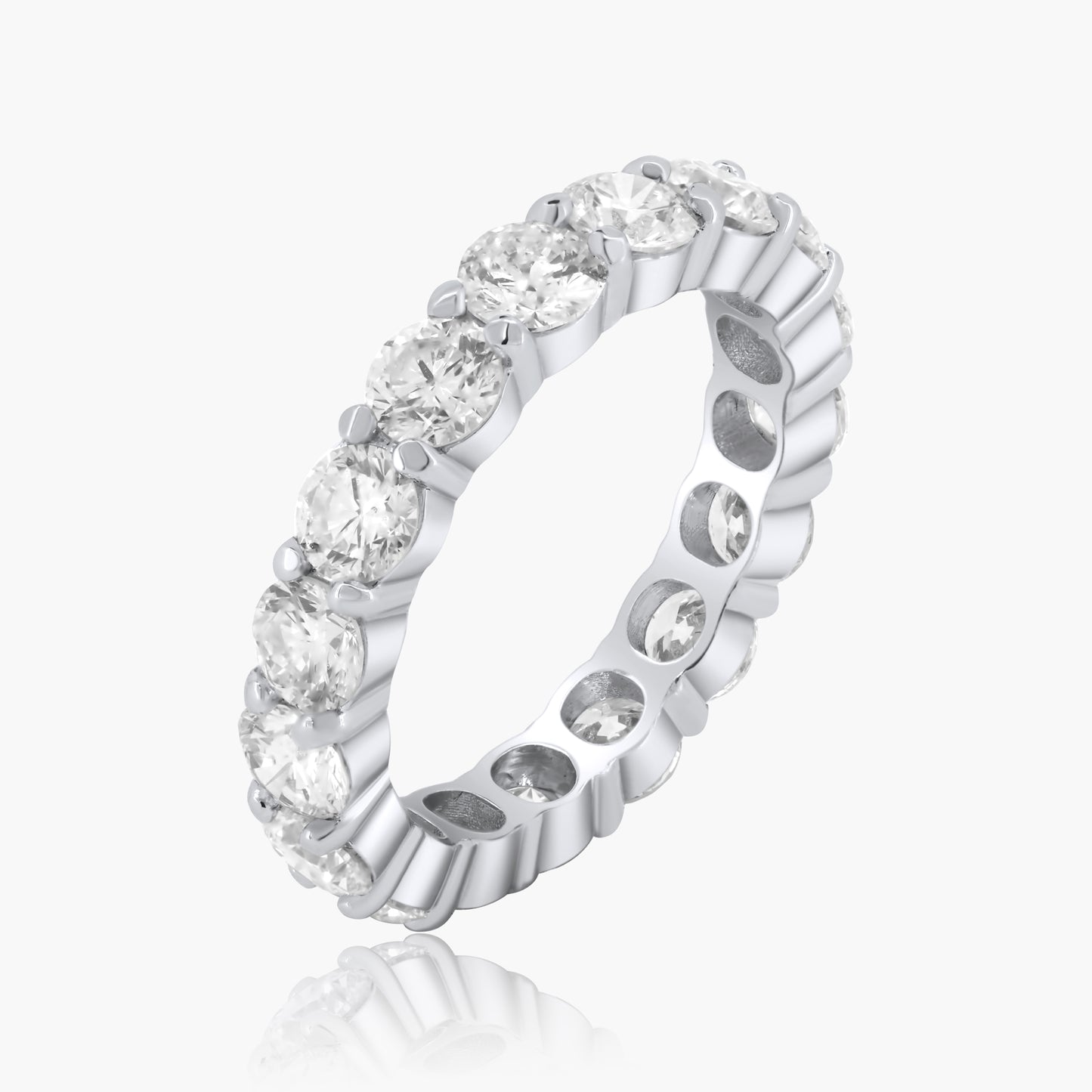 18K White Gold Round Diamond Eternity Band-R19486BBA