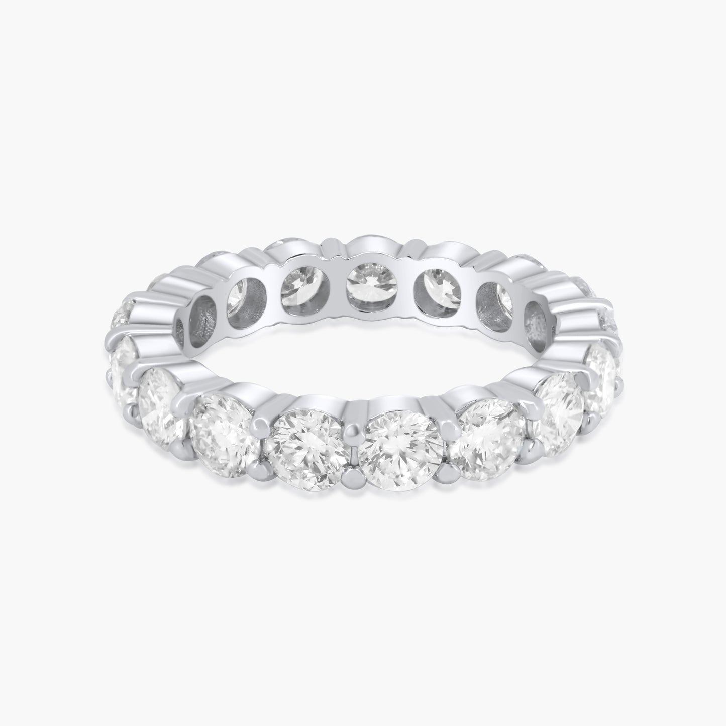 18K White Gold Round Diamond Eternity Band-R19486BBA