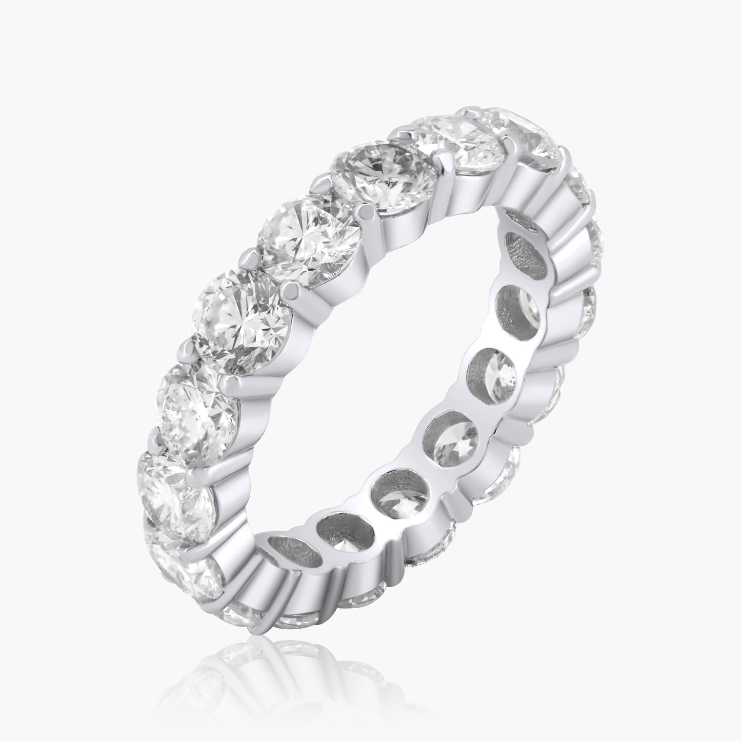 14K White Gold Round Diamond Eternity Band-R19486BBF