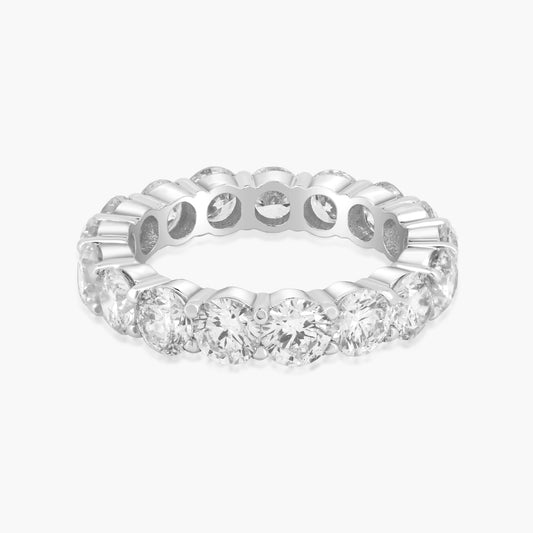 14K White Gold Round Diamond Eternity Band-R19486BBF