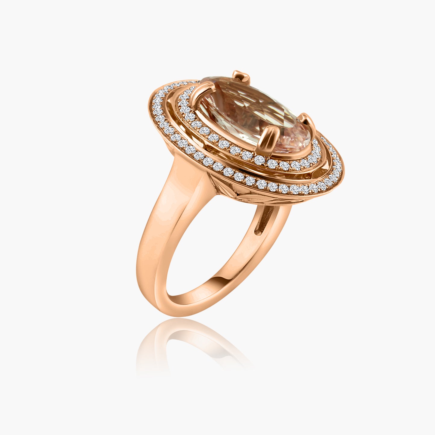 14K Rose Gold Morganite Statement Ring - R19520MA