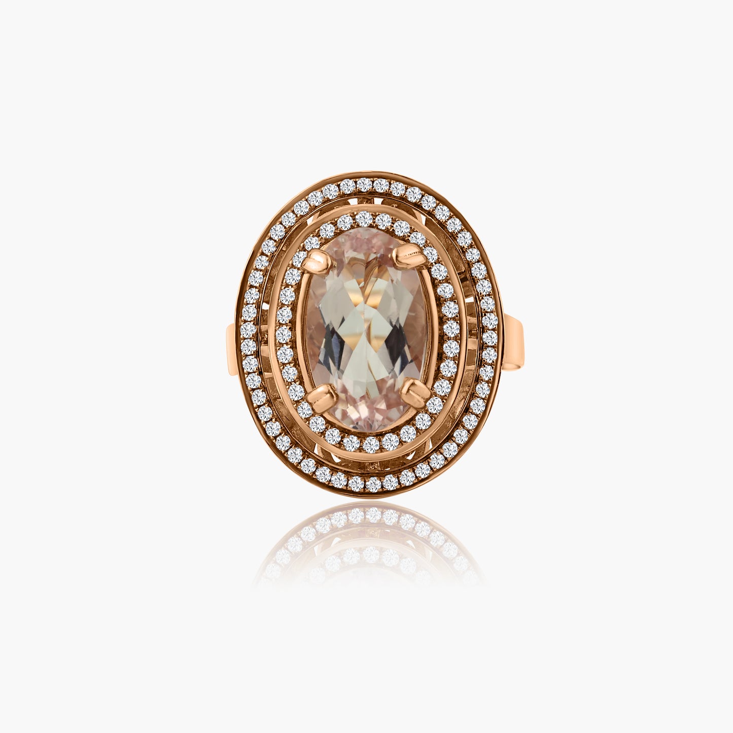 14K Rose Gold Morganite Statement Ring - R19520MA