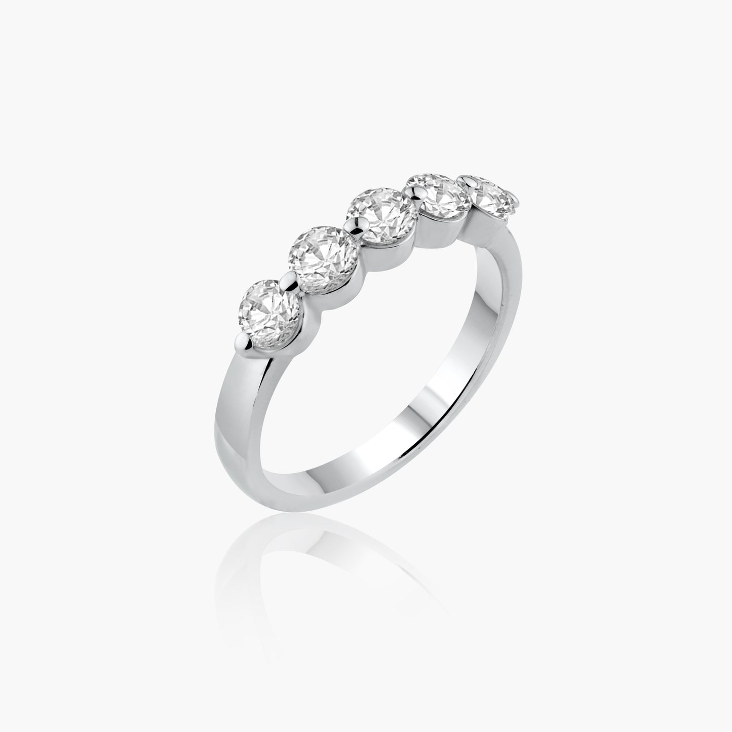 14K White Gold Round Diamond Band-R20283AI