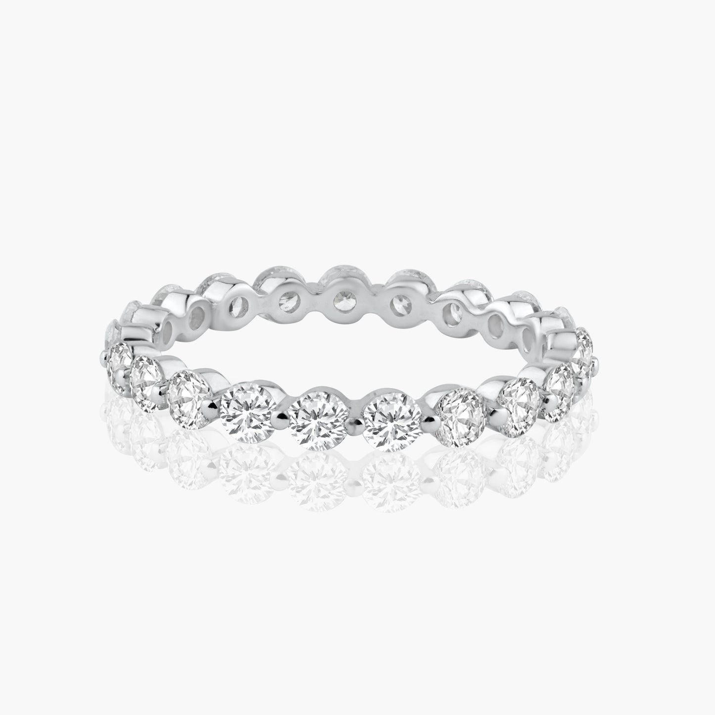 14K White Gold Dainty Eternity Band - R20283AY01