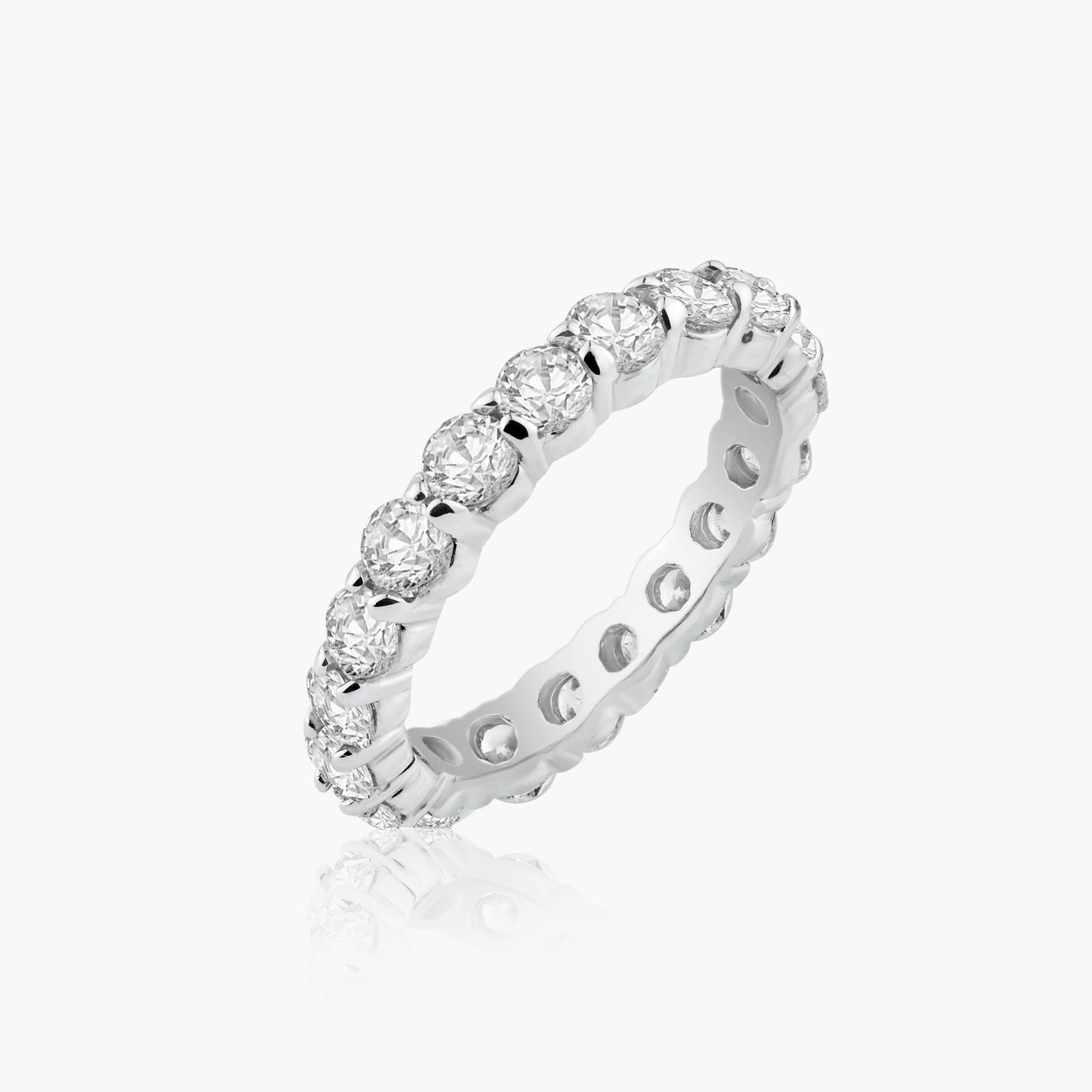 18K White Gold Round Diamond Eternity Band-R20283AZ