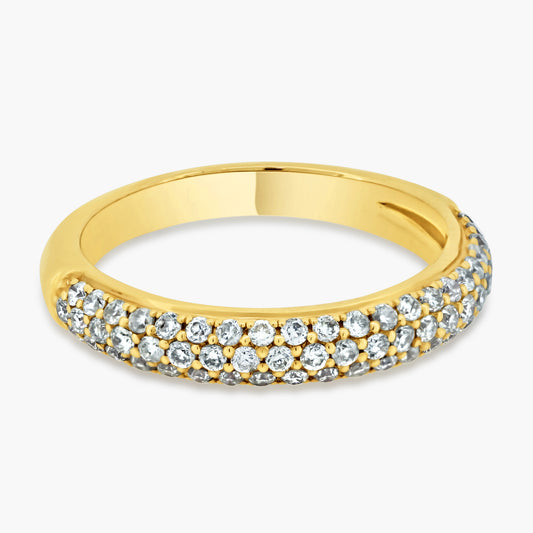 14K Yellow Gold Pave Diamond Stackable Ring - R21019DC