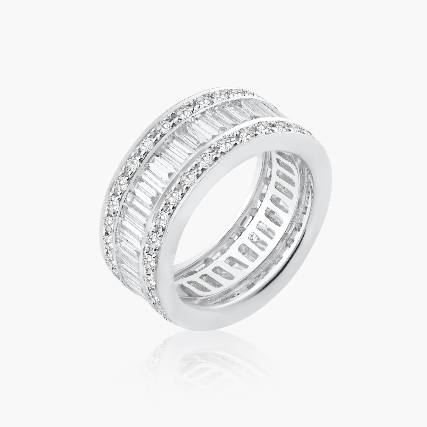 14K White Gold Baguette Band-R21694