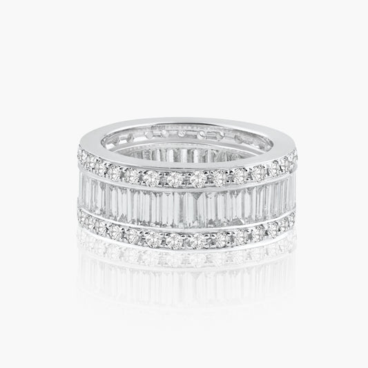 14K White Gold Baguette Band-R21694