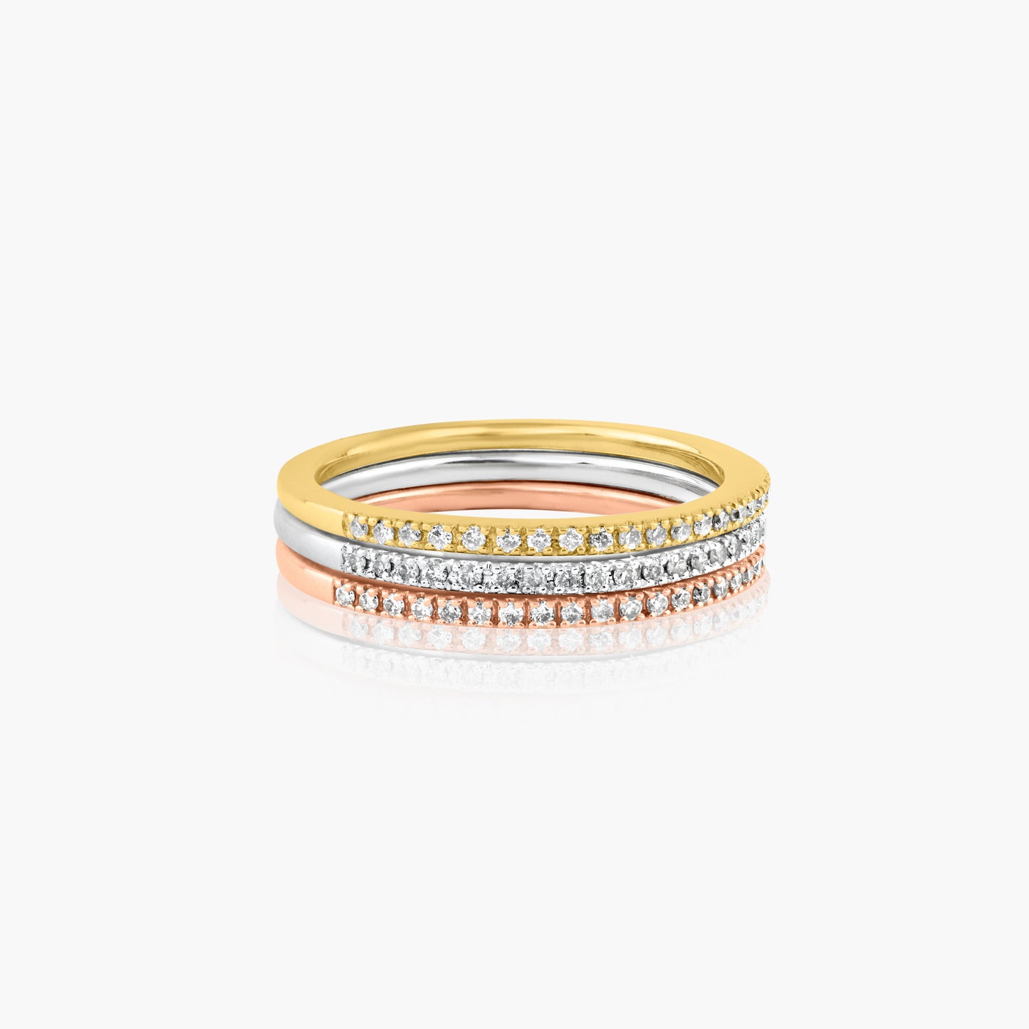 14K Tri Color Stackable Ring (set of 3)-R2287603