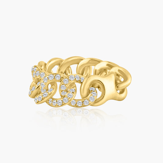 14K Yellow Gold Chain Link Ring - R23513DB-1