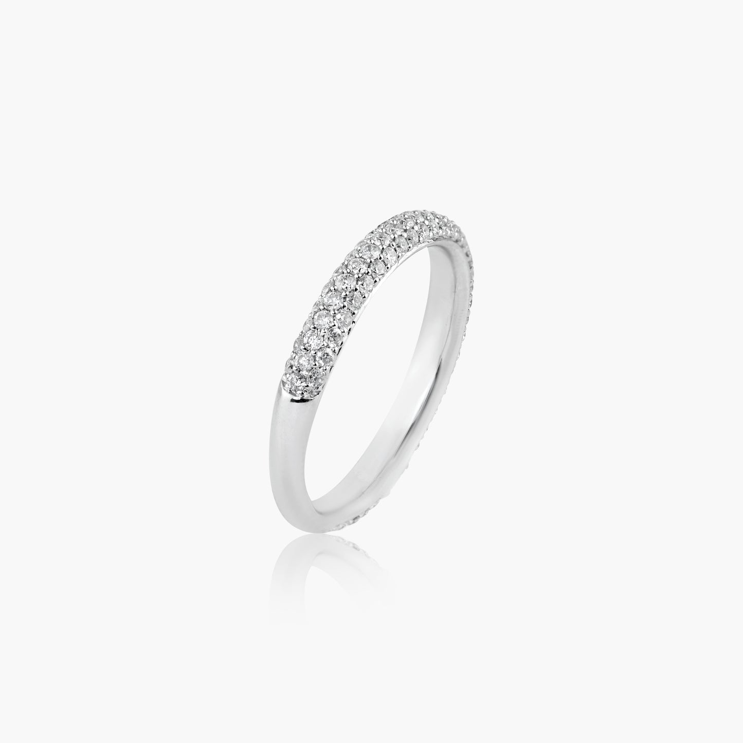 14K White Gold Dainty Pave Diamond Band-R24791MAC01-1