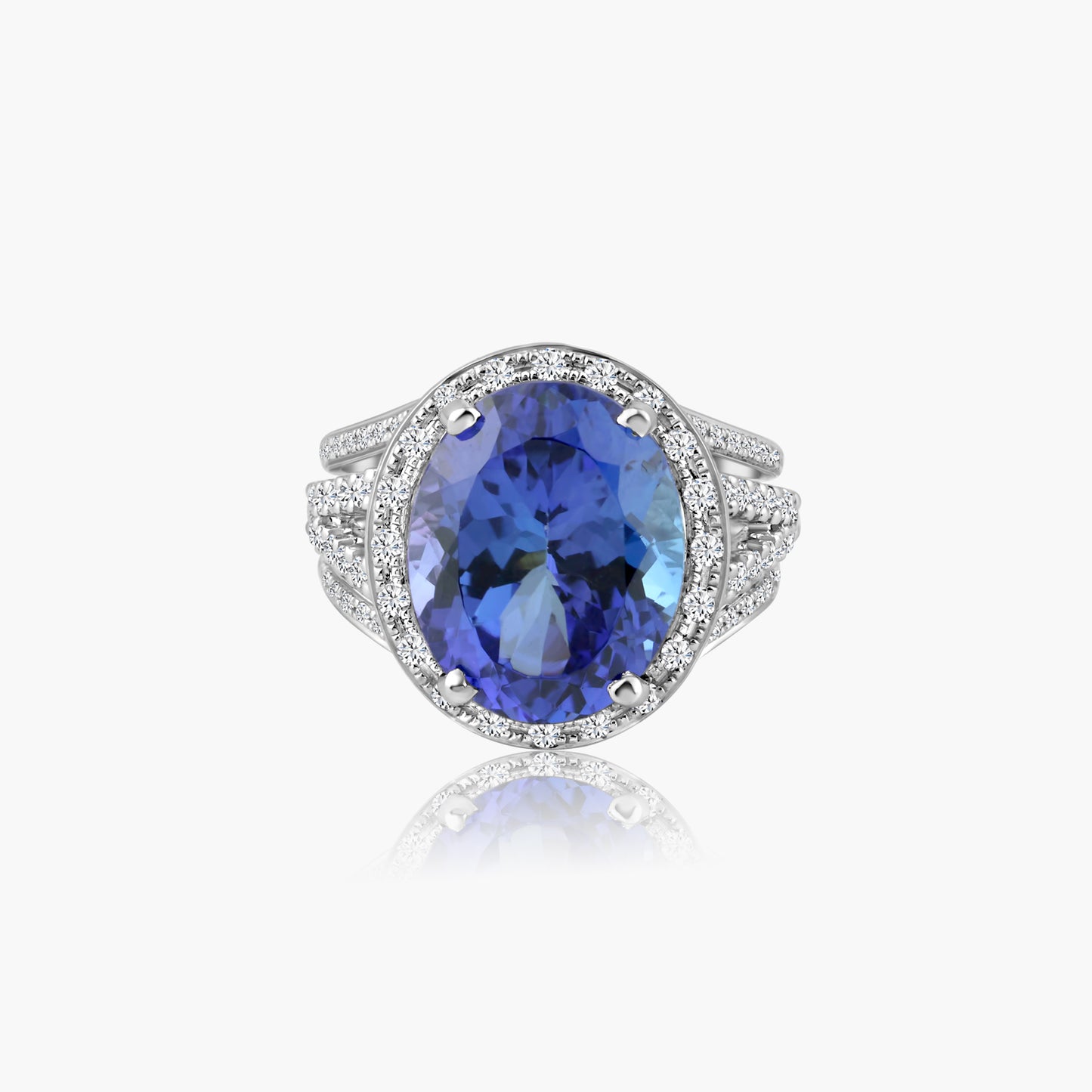 14K White Gold Tanzanite Statement Ring - R601204