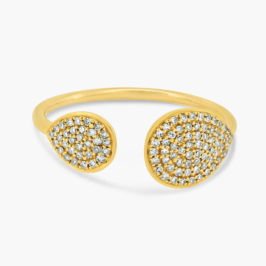 14K Yellow Gold Pave Diamond Open Ring - R60123001