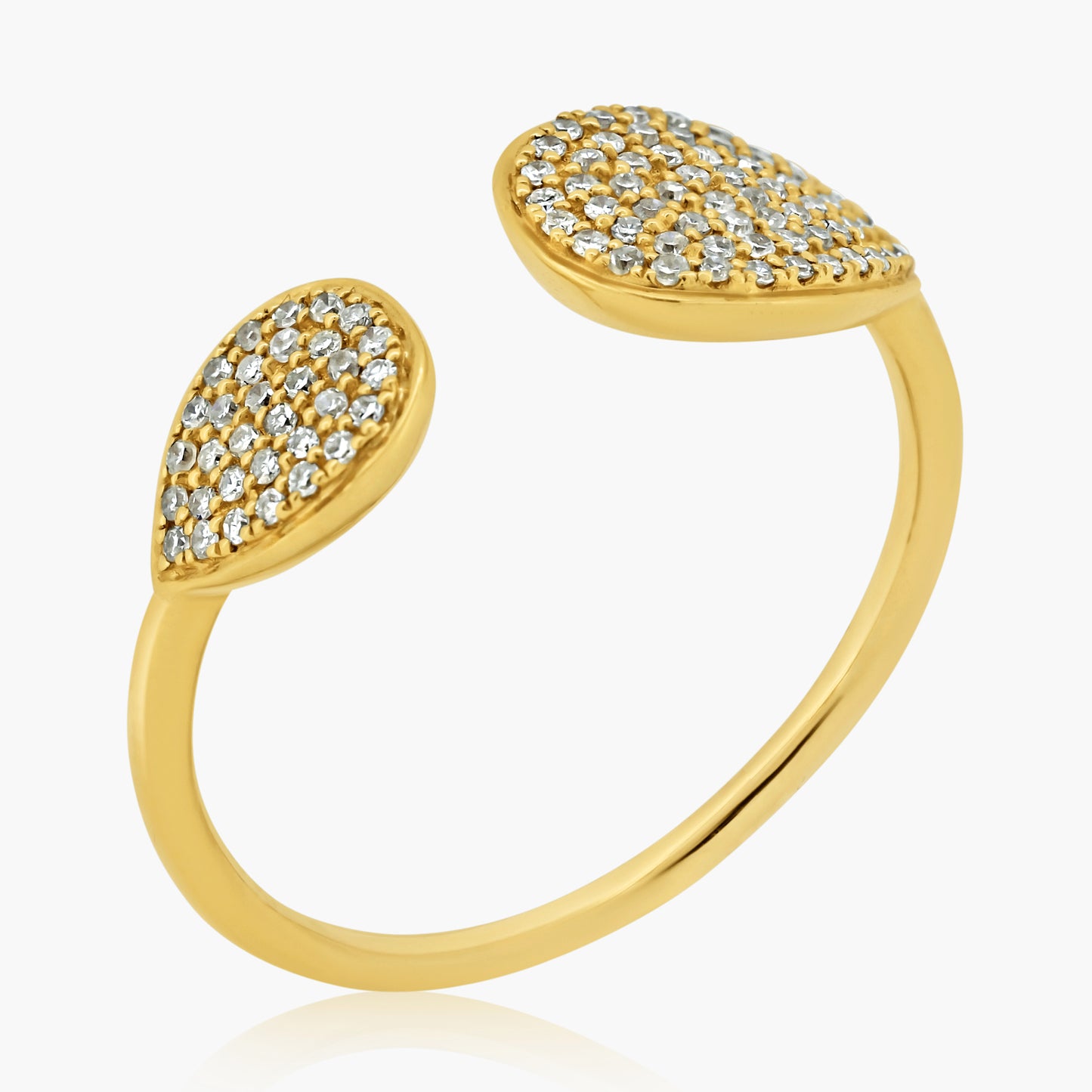 14K Yellow Gold Pave Diamond Open Ring - R60123001